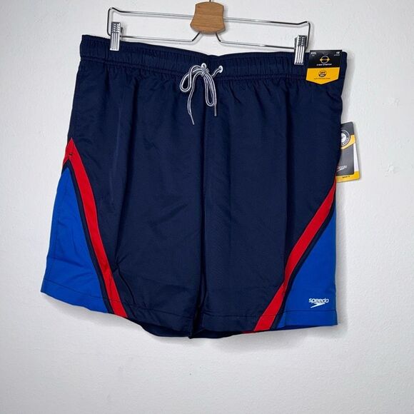 Speedo Men's Swim Trunks Swimwear UPF 50+ Solid Colorblock Shorts Size 2XL - Picture 4 of 8